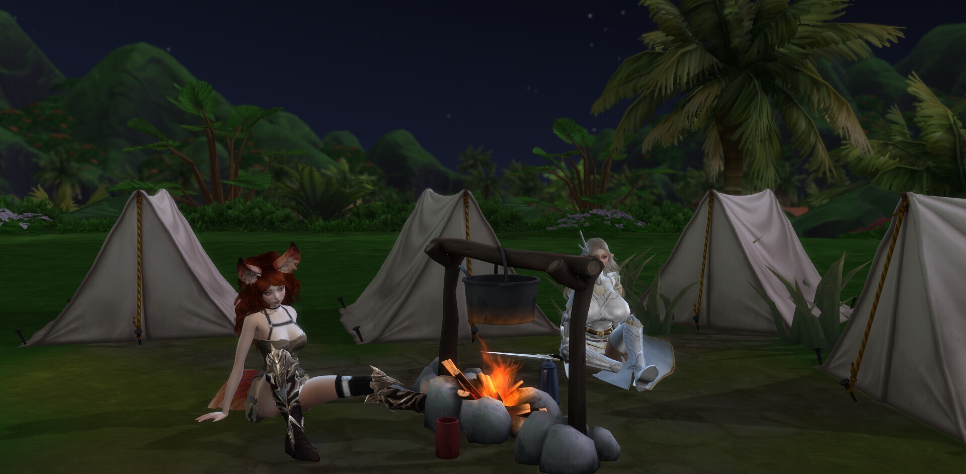 万圣节前庆福利-狐狸半兽人少女与半精灵女战士