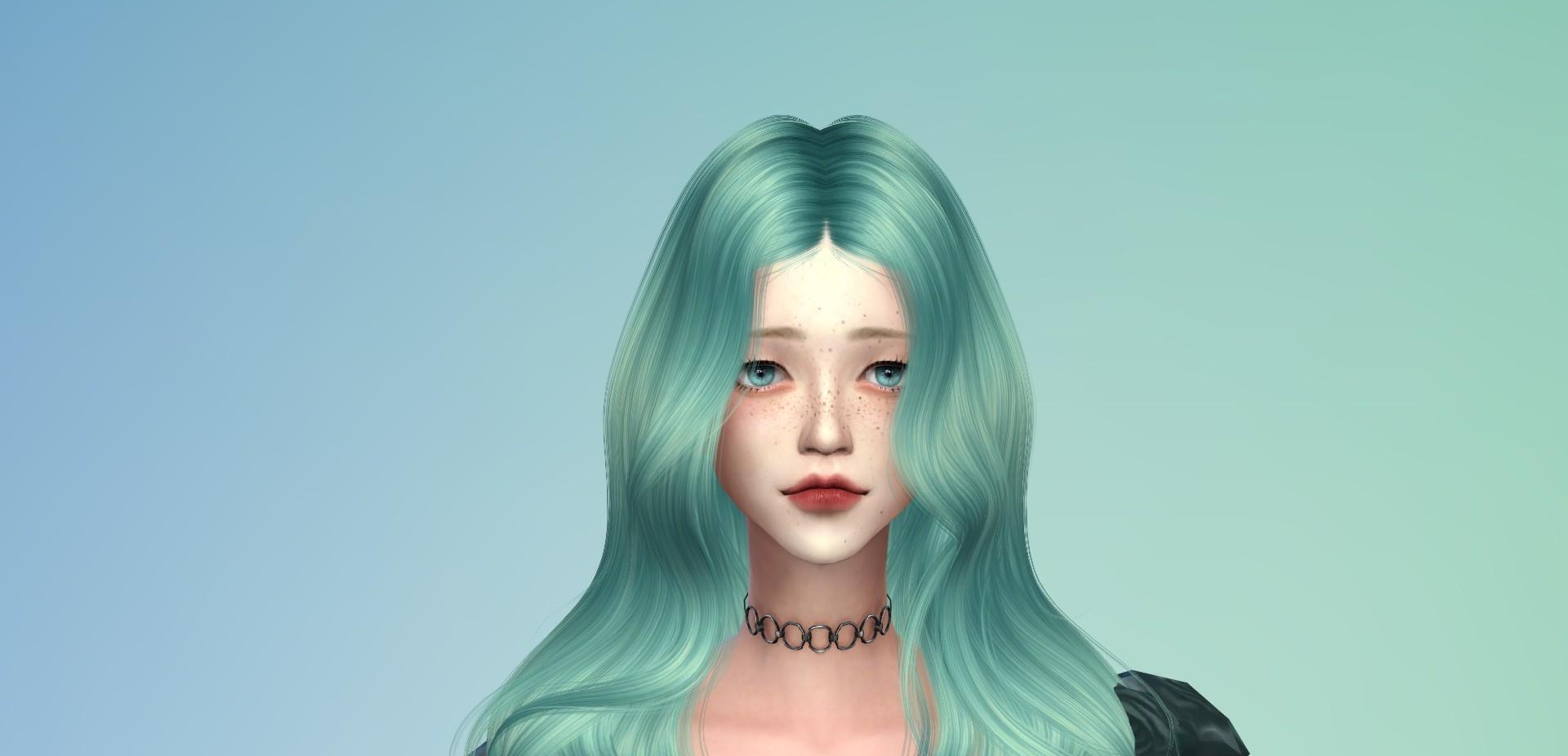 是绿色和蓝色的美貌-雀斑乖乖女！