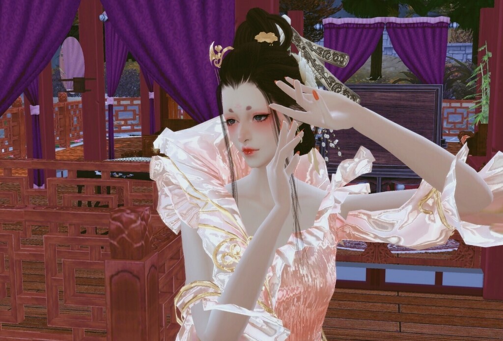 云想衣裳花想容，春风拂槛露华浓